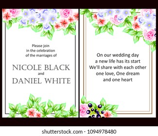 Invitation with floral background