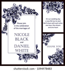 Invitation with floral background