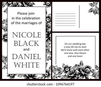 Invitation with floral background