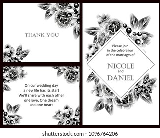Invitation with floral background