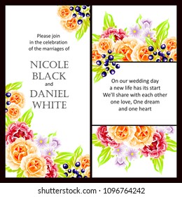 Invitation with floral background