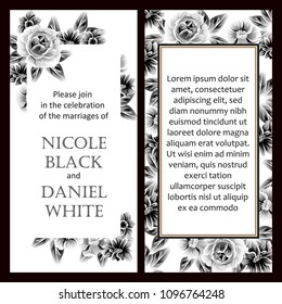 Invitation with floral background