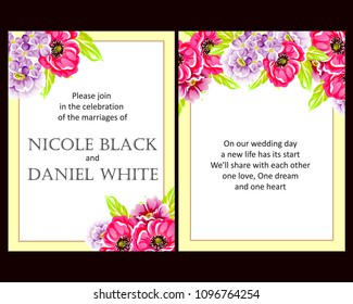 Invitation with floral background