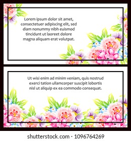 Invitation with floral background