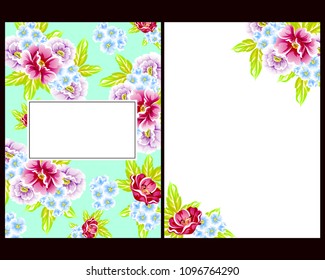 Invitation with floral background