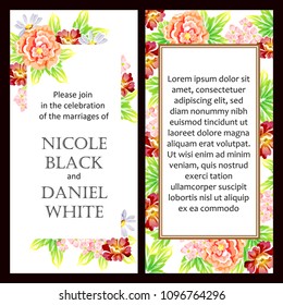 Invitation with floral background