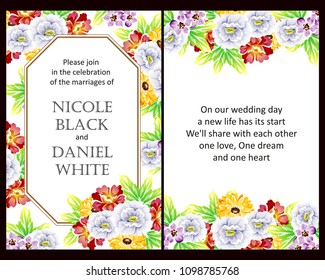 Invitation with floral background