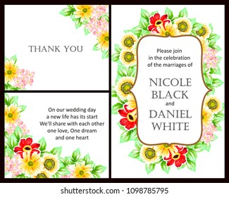 Invitation with floral background