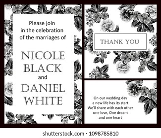 Invitation with floral background