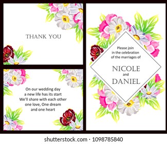 Invitation with floral background