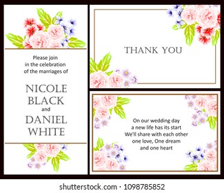 Invitation with floral background