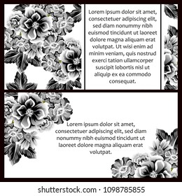 Invitation with floral background