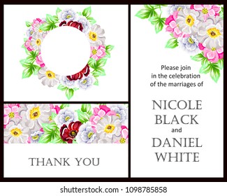 Invitation with floral background