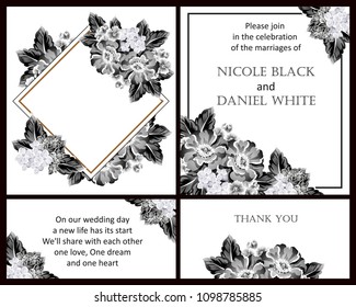 Invitation with floral background