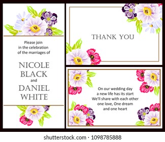 Invitation with floral background
