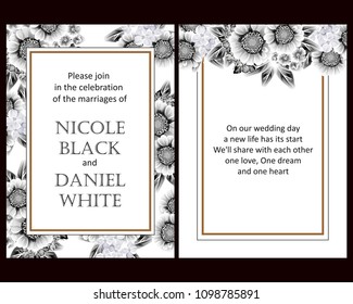 Invitation with floral background