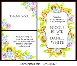 Invitation with floral background