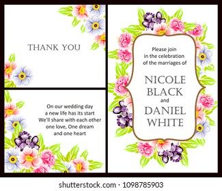 Invitation with floral background
