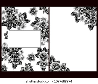 Invitation with floral background