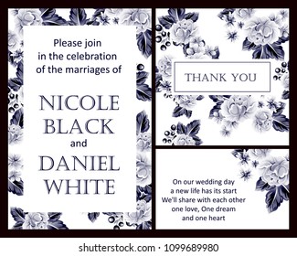 Invitation with floral background