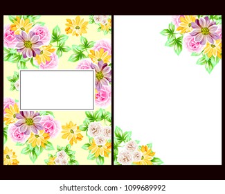 Invitation with floral background