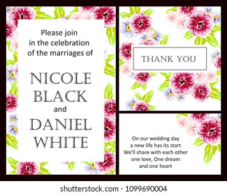 Invitation with floral background