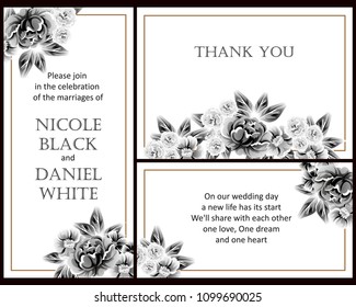 Invitation with floral background