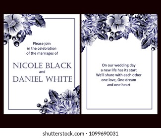 Invitation with floral background