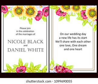 Invitation with floral background