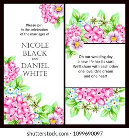 Invitation with floral background