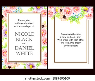 Invitation with floral background