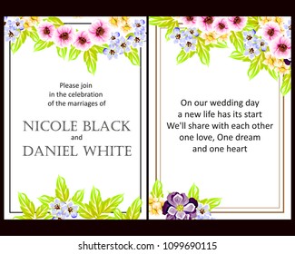 Invitation with floral background