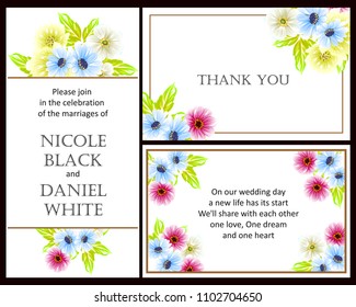 Invitation with floral background