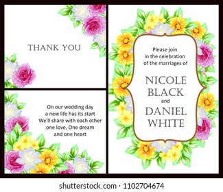 Invitation with floral background