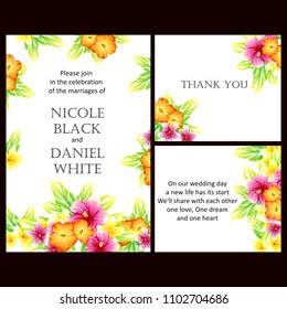 Invitation with floral background