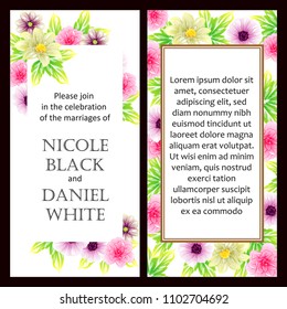 Invitation with floral background