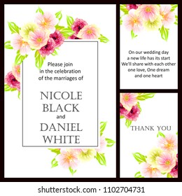 Invitation with floral background