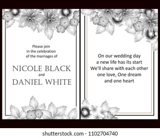 Invitation with floral background