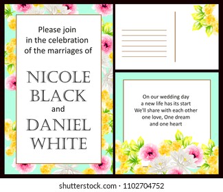 Invitation with floral background