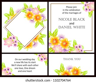 Invitation with floral background
