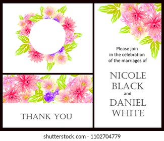 Invitation with floral background