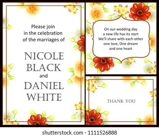 Invitation with floral background