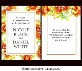 Invitation with floral background