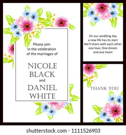 Invitation with floral background