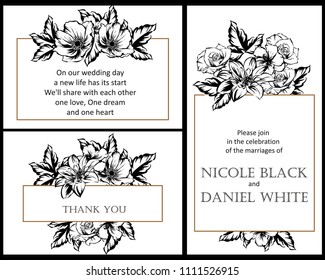 Invitation with floral background