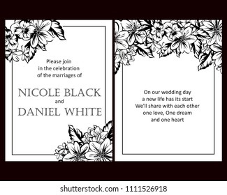 Invitation with floral background