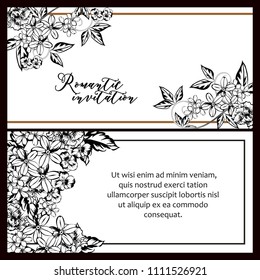 Invitation with floral background