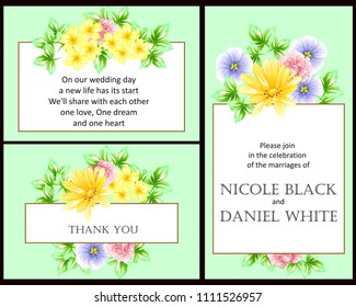 Invitation with floral background