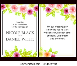 Invitation with floral background