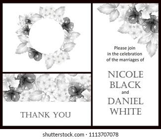 Invitation with floral background